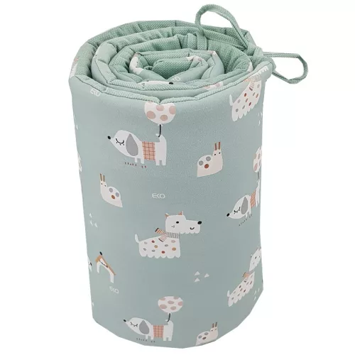 EKO Védő a kiságyba VELVET Dogs Mint 360x35 cm