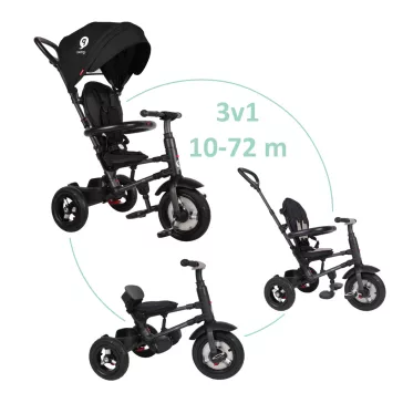 QPLAY Tricikli Rito air gel (Gumi) Black, kor 10-72 hó