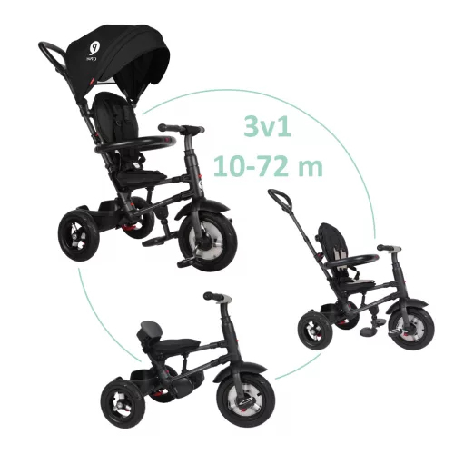 QPLAY Tricikli Rito air gel (Gumi) Black, kor 10-72 hó