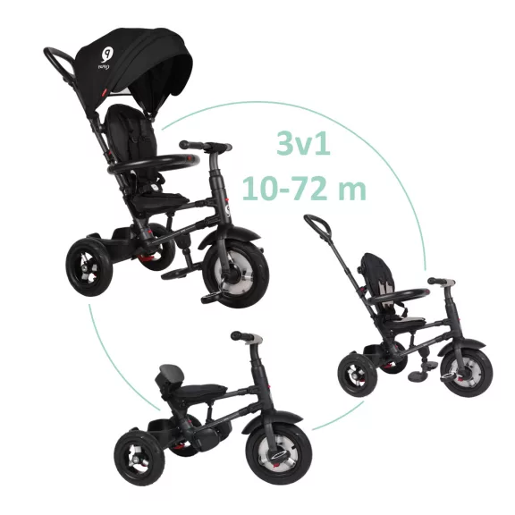 QPLAY Tricikli Rito air gel (Gumi) Black, kor 10-72 hó