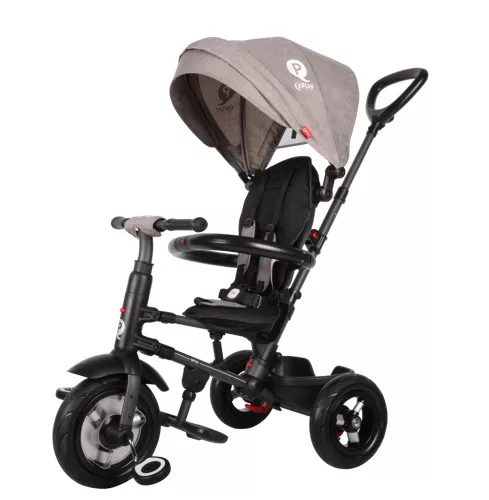 QPLAY Tricikli  Rito air gel (Gumi) Grey, életkor 10-72 hónap