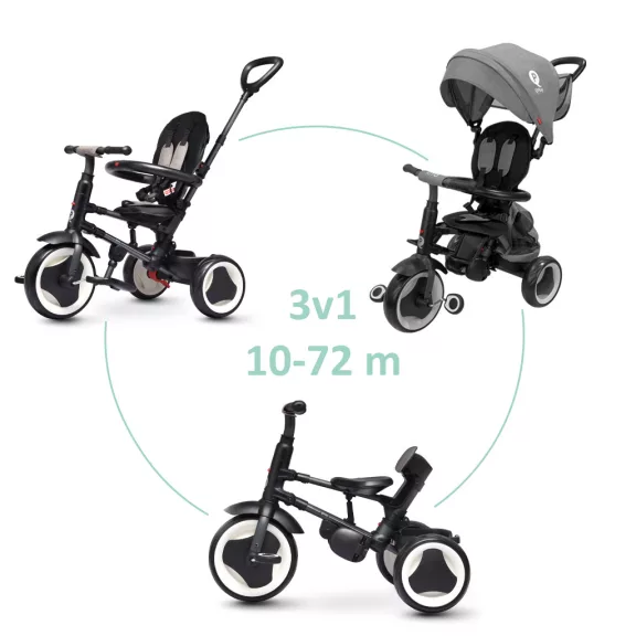 QPLAY tricikli  Rito eva plus Grey, életkor 10-72 hónap