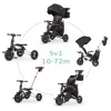 QPLAY Trojkolka Nova Deluxe 5v1 Black, 10-72 mesiacov
