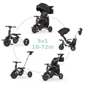 QPLAY Trojkolka Nova Deluxe 5v1 Black, 10-72 mesiacov
