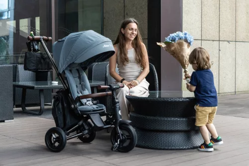 QPLAY Trojkolka Nova Deluxe 5v1 Grey, 10-72 mesiacov