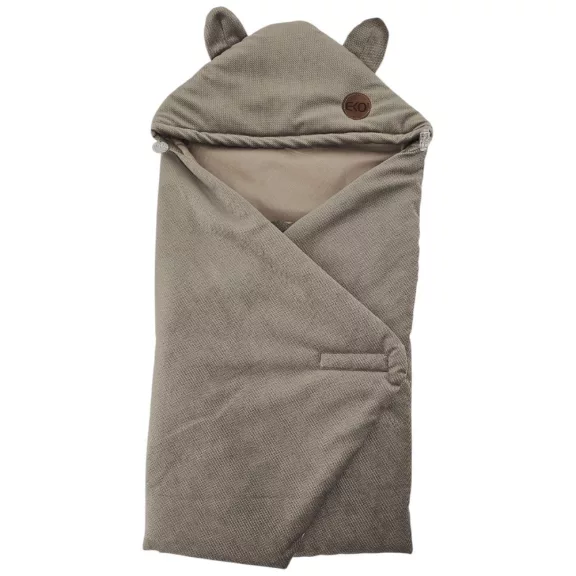 EKO Pamut autósülés lábzsák bársony Dark Beige 110x100cm