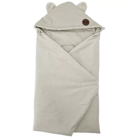EKO Pamut autósülés lábzsák bársony Light Beige 110x100cm