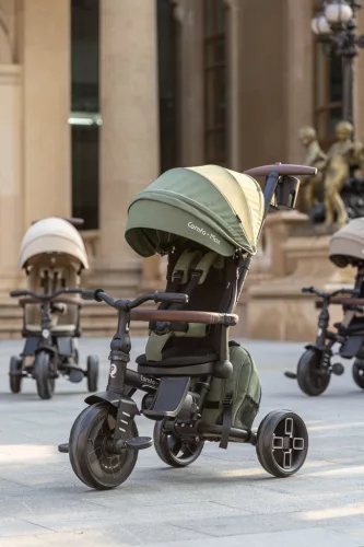 QPLAY Comfo Max Olive Green tricikli, 8 az 1-ben, 10-72 hónapos korig