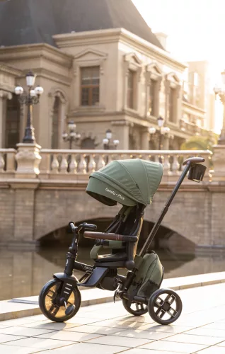 QPLAY Comfo Max Olive Green tricikli, 8 az 1-ben, 10-72 hónapos korig