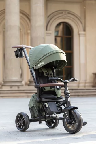 QPLAY Comfo Max Olive Green tricikli, 8 az 1-ben, 10-72 hónapos korig