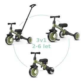 QPLAY Trojkolka Stager 3v1 Green, 2-6 rokov