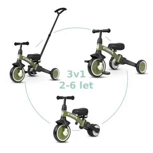 QPLAY Trojkolka Stager 3v1 Green, 2-6 rokov