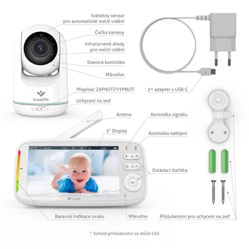 TRUELIFE digitális bébiőr 360° NannyCam R5