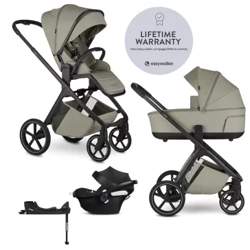   EASYWALKER Kombinált babakocsi Zoey Sage Green + CBX By CYBEX Aton B2 i-Size + bázis