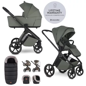   EASYWALKER Babakocsi szett kiegészítőkkel 2 az 1-ben Zoey Go Mineral Green XL