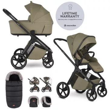   EASYWALKER Babakocsi szett kiegészítőkkel 2 az 1-ben Zoey Go Moss Green XL