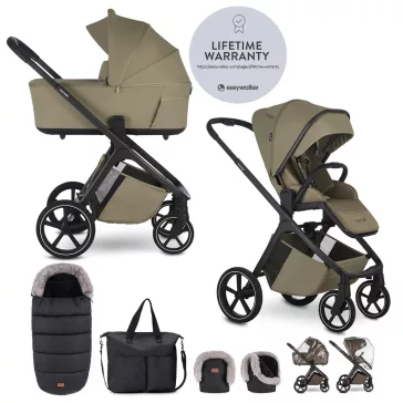   EASYWALKER Babakocsi szett kiegészítőkkel 2 az 1-ben Zoey Go Moss Green XXL Limited