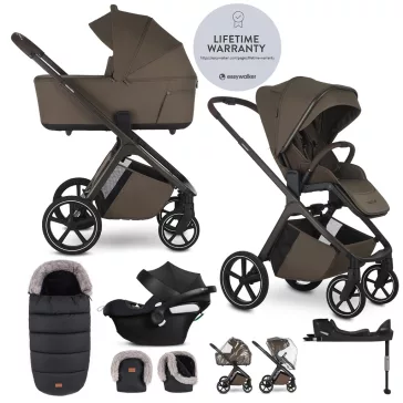   EASYWALKER Babakocsi szett 4 az 1-ben Zoey Go Chestnut Brown XL + CBX Aton B2 i-Size+CYBEX Base One