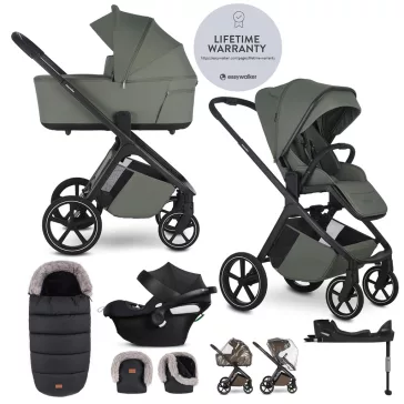   EASYWALKER Babakocsi szett 4 az 1-ben Zoey Go Mineral Green XL + CBX Aton B2 i-Size +CYBEX Base One