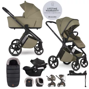   EASYWALKER Babakocsi szett 4 az 1-ben Zoey Go Moss Green XL + CBX Aton B2 i-Size + CYBEX Base One