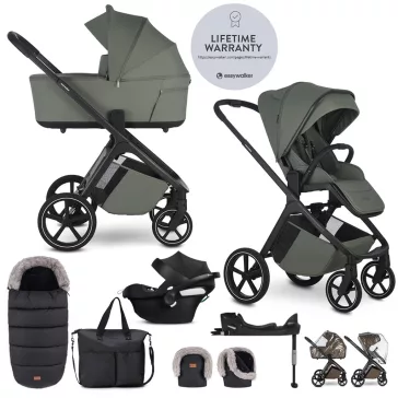   EASYWALKER Babakocsi szett 4 az 1-ben Zoey Go Mineral Green XXL Limited + CBX Aton B2 i-Size +Bázis