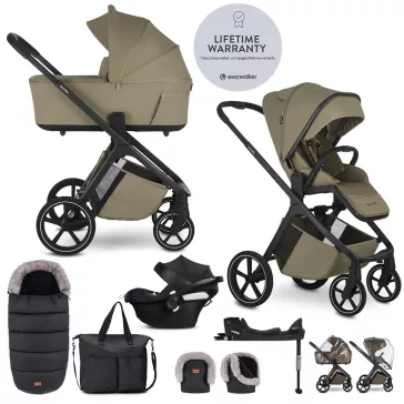   EASYWALKER Babakocsi szett 4 az 1-ben Zoey Go Moss Green XXL Limited + CBX Aton B2 i-Size + Bázis