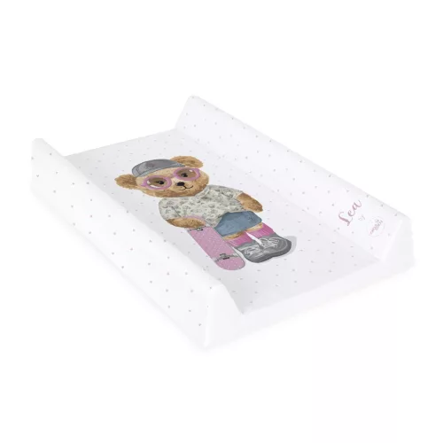 CEBA BABY Pelenkázó alátét 2-szegélyes merev lappal (50x70) Comfort Fluffy Puffy Lea