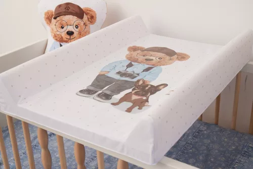 CEBA BABY Pelenkázó alátét 2-szegélyes merev lappal (50x70) Comfort Fluffy Puffy Lea