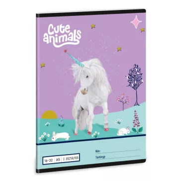 Ars Una Cute Animals - Unicorn A/5 2. oszt. füzet 16-32