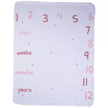   Bubaba pamut babatakaró 70x90 cm - "My first year"- Pink