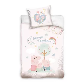   Peppa Malac 100% pamut gyermek ágyneműgarnitúra 100x135cm ágyneműhuzat + 40x60cm párnahuzat