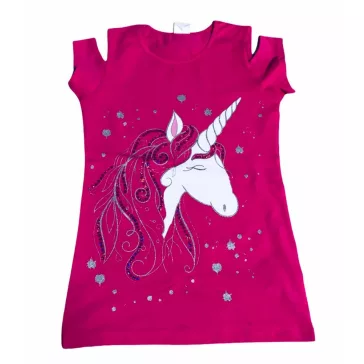 Unikornis póló 146-os (pink)