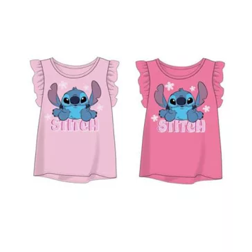   Disney Lilo és Stitch, A csillagkutya Tiny Smile gyerek rövid póló, felső 3 - 8 év / 98 - 128 cm (pink)