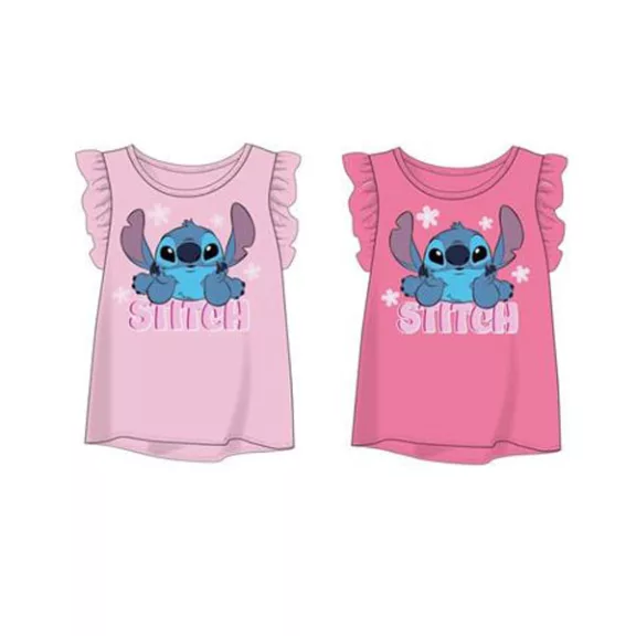Disney Lilo és Stitch, A csillagkutya Tiny Smile gyerek rövid póló, felső 3 - 8 év / 98 - 128 cm (pink)