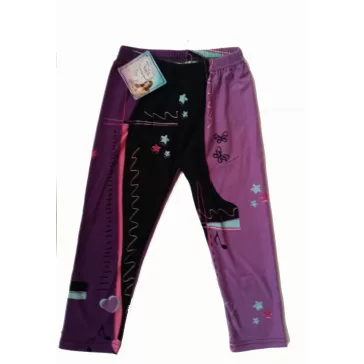 Mintás leggings-lila 128-as