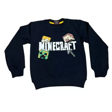 Fiú felső Minecraft  4-8év (bolyhos)/feketéskék/