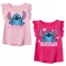 Disney Lilo és Stitch, A csillagkutya Tiny Smile gyerek rövid póló, felső 3 - 8 év / 98 - 128 cm (rózsaszín)