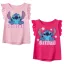 Disney Lilo és Stitch, A csillagkutya Tiny Smile gyerek rövid póló, felső 3 - 8 év / 98 - 128 cm (rózsaszín)