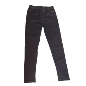 Lányka leggings 11/12év-L (bélelt,farmerhatású)/fekete/