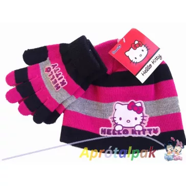 Hello Kitty sapka+kesztyű szett