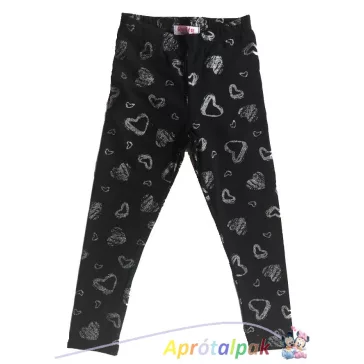 Szívecskés leggings 98-128 (fekete)