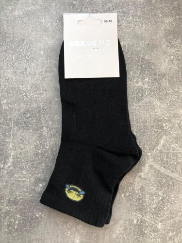 Smiley zokni 36/40-es (fekete)