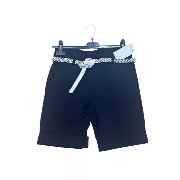 Női rövidnadrág ajándék övvel S-XXL (fekete)
