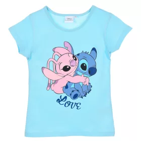   Disney Lilo és Stitch, A csillagkutya Love Blue gyerek rövid póló, felső 3-8 év