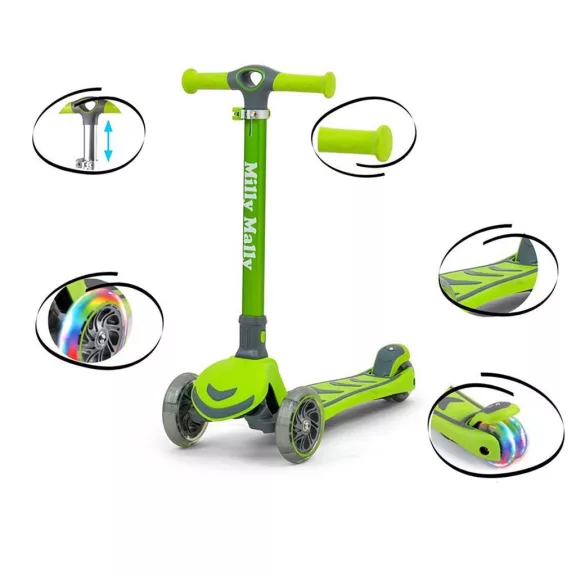 Gyerek roller Milly Mally Scooter Boogie zöld