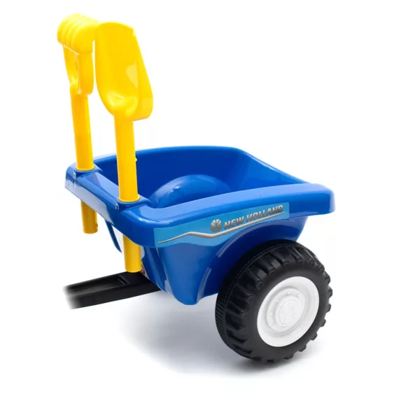 Gyerek jármű traktor utánfutóval és szerszámokkal Baby Mix New Holland kék
