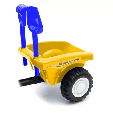   Gyerek jármű traktor utánfutóval és szerszámokkal Baby Mix New Holland sárga