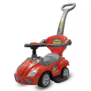 Bébitaxi tolókarral 3az1-ben Baby Mix Mega Car piros
