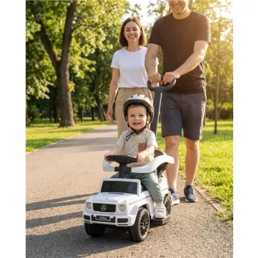 Bébitaxi tolókarral Mercedes Benz G-Class Baby Mix fehér