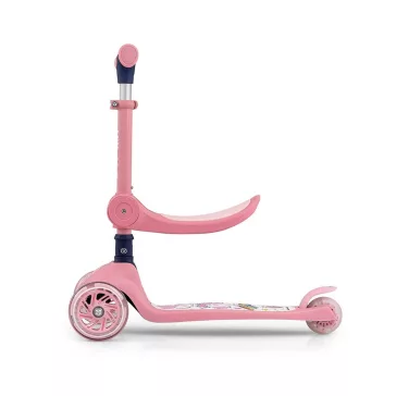   FUZZY háromkerekű üléses-scooter egyensúlyozó roller gyerekeknek pink